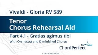 Vivaldis Gloria Part 41  Gratias agimus tibi  Tenor Chorus Rehearsal Aid [upl. by Lohrman]