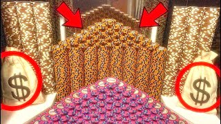 WORLD’S “LARGEST” POKER CHIP MANSION CRASH HIGH RISK COIN PUSHER MEGA MONEY CASINO JACKPOT [upl. by Eb]