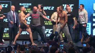 UFC 196 McGregor vs Diaz Faceoff [upl. by Aneekan]