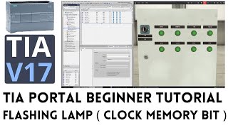 TIA portal tutorial  Flashing lamp  Clock memory bit [upl. by Martinson]