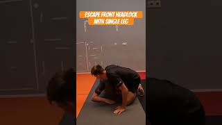 Front headlock escape with single leg bjj grappling jiujitsu mma [upl. by Oluap]