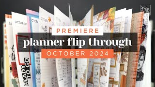 PREMIERE OCTOBER PLANNER FLIP THROUGH 2024  Completed Pages in a Frankenplanner Setup [upl. by Amsed]