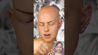 Gluing pearls to head makeup viral shortvideo hacks trending Emm [upl. by Olifoet]