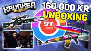 Krunker UNOBTAINABLE UNBOXING New Skins 160000 KR [upl. by Ahseit]