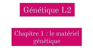 Génétique L2  le matériel génétique [upl. by Kalvn]