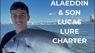 Alaeddin and his son Lucas broadwater lure charter first flattie session for the season 🎣 [upl. by Nothsa90]