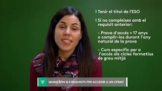 FAQ 9  Quins són els requisits per accedir a un cicle formatiu de grau mitjà [upl. by Sukram]