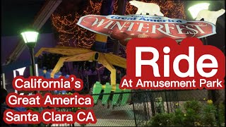 Amusement Park Ride at WinterFest by California’s Great America Santa Clara CA December 2019 [upl. by Cassondra]