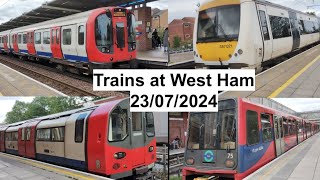 Trains at West Ham 230724 [upl. by Aicillyhp]