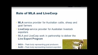 Goatmeat Webinar  The goat liveexport industry  an overview [upl. by Scheider]