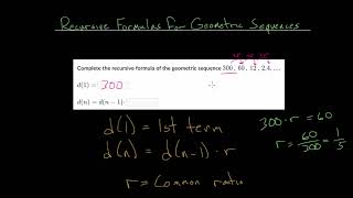 Recursive Formulas for Geometric Sequences [upl. by Akin]