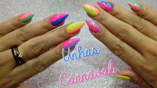 UNHAS DECORADAS Carnaval  Unhas da Lalá [upl. by Aroled918]