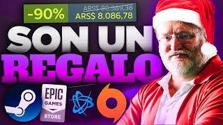 Las MEJORES OFERTAS Navideñas de Steam Epic Games Origin y más 💸 Resumen Steam Winter Sale 2023 [upl. by Surat]