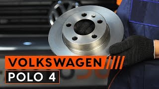 Hoe een achter remschijven van achter remblokken vervangen op een VW POLO 4 HANDLEIDING  AUTODOC [upl. by Kimberlyn187]