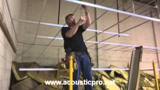 Drop Ceiling Grid n Tile Acoustical Install Video  Acoustic Pro [upl. by Deb107]