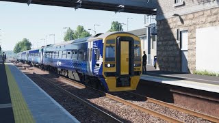 Double ScotRail Class 158 Arriving and Departing Markinch  TSW4 [upl. by Aicened]