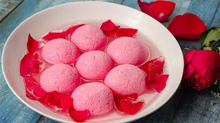 Rose Rasgulla  Sponge Rasgulla Recipe  Rose Flavor Pink Rasgulla  Yummy [upl. by Stranger]