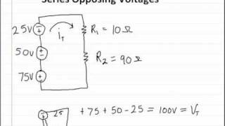 Solving Series Opposing Circuits [upl. by Nnyltak]