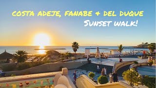 Tenerife Costa Adeje Fanabe amp Del Duque SUNSET WALK ☀️ 4K [upl. by Aratahc988]