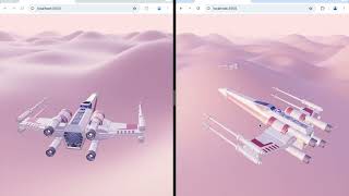 XWing Multiplayer Flight Simulator made with JavaScript [upl. by Leotie]