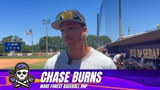 Wake Forest Baseball Coach Tom Walter RHP Chase Burns 1B Nick Kurtz on the Greenville Regional [upl. by Meridel]