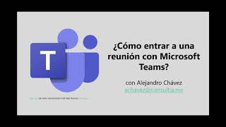 Como entrar a una reunión de Microsoft Teams [upl. by Leaj624]