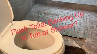 Flush Toilet Backing Up in Shower or Tub  Fix Fast amp Easy [upl. by Annahaj]