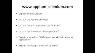 Appium Interview Questions [upl. by Dempster]