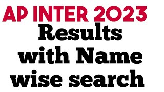 AP inter 2023 results with name wise search [upl. by Nagar]