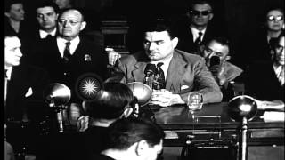 Kefauver hearings excerpt  men addressing committee including head of the New YoHD Stock Footage [upl. by Noryv478]