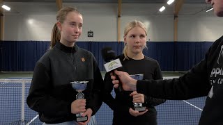 UPPSALA TENNIS CUP  Se intervjun med Tilde Eriksson amp Julia Flodström båda Upsala TK efter finalen [upl. by Enobe]