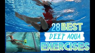 DEEP AQUA AEROBIC Best 28 exercises with Water Weights Aqua Belt and Resistance Ankle Weights [upl. by Houghton]