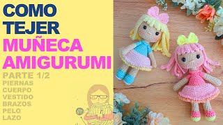 AMIGURUMI MUÑECA paso a paso en ESPAÑOL  CUERPO AMIGURUMI FÁCIL  parte 12  ENG SUBS [upl. by Notyalk]