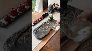 Highend unique Chinese painting stone tea tray only one piece duan inkstone Strange stone Tea tray [upl. by Nilhsa908]