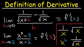 Limit Definition of Derivative Square Root Fractions 1sqrtx Examples  Calculus [upl. by Krissie]