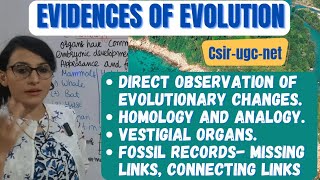 Evidences of Evolution  Observation of Evolutionary Changes  Homology  Analogy Fossil Records [upl. by Zedecrem838]