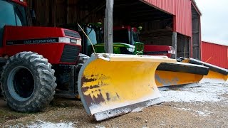 Presidents Day Snow 2016  Plowing with JD6115 [upl. by Rossen]