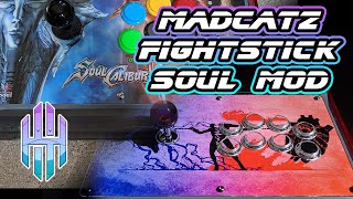 Mad Catz SoulCalibur V Arcade FightStick SOUL Edition Mod with ButterCade Replacement Panel [upl. by Domella296]