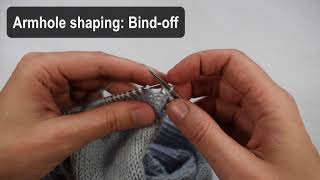 Armhole shaping Binfodd  ruffleschmuffle  mini knitting demo [upl. by Meares596]