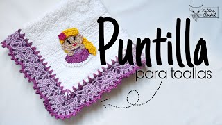 Puntilla para toallas de mano 🧶  borde para toalla a crochet  paso a paso  FÁCIL [upl. by Haidedej733]