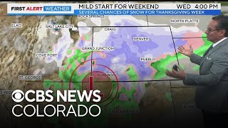 A mild Colorado weekend before several storm systems bring back snow before Thanksgiving [upl. by Amador98]