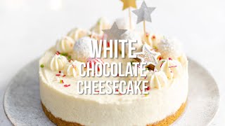 White Chocolate Cheesecake  Supergolden Bakes [upl. by Kcim]