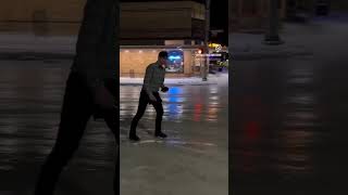 ICE SKATING IN DOWNTOWN HAMILTON MONTANA [upl. by Sharon429]