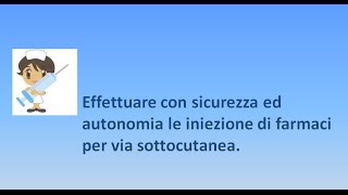 Iniezioni di farmaci per via sottocutanea [upl. by Anaitit]