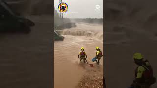 Dramatic rescues as deadly flash floods hit Spains Valencia region  ABC News [upl. by Itsirhc]