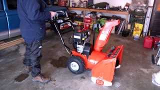 Ariens 921031 2012 Deluxe ST24LE 24quot Snow Blower  First Start Belt Breakin amp Blowing Action [upl. by Kaia]