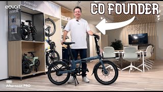 Co Founder Presents The Eovolt Afternoon Pro Folding Electric Bike [upl. by Nosreme]