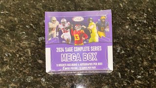 2024 Sage Complete Series Football 🏈 Trading Card Mega Box  4 AUTOS Caleb Williams Jaden Daniels [upl. by Jerrold862]