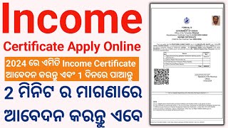 Income Certificate Apply Online 2024  How to Apply Online Income Certificate in Odia [upl. by Lochner]