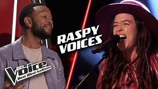 The RASPIEST voices EVER  The Voice Best Blind Auditions [upl. by Tnahsin]